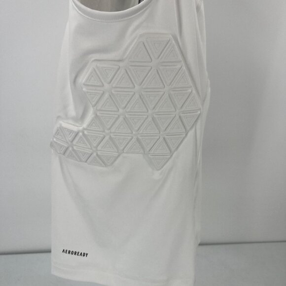 Adidas Men Large White Integrated Padded Sleeveless Compression Protective Tank - Picture 5 of 12